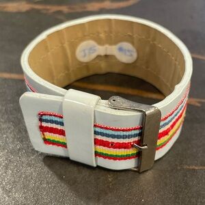 Colorful Striped Leather Cuff Bracelet
